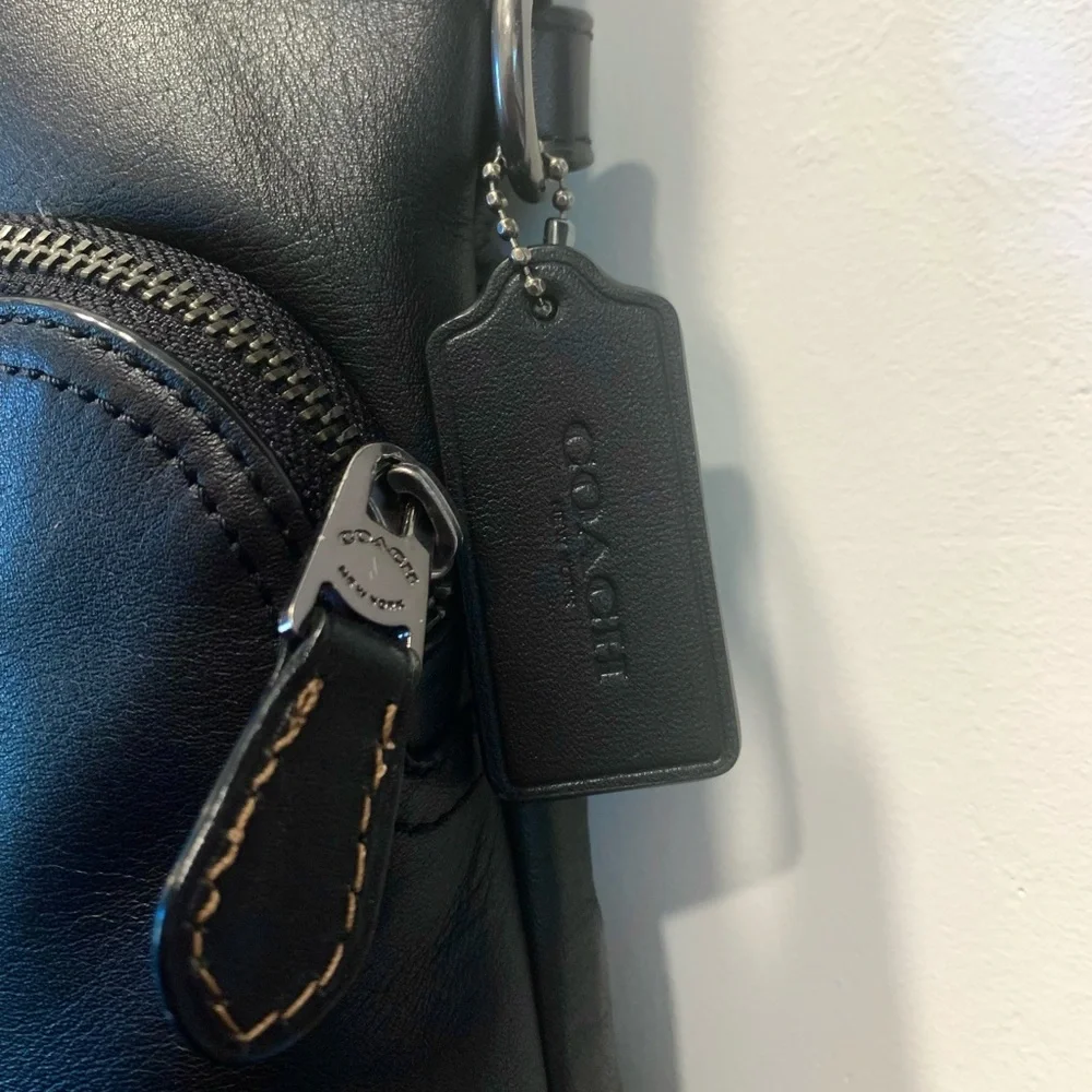 Coach Black Leather Tote Bag